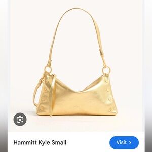Hammitt Small Shoulder Bag in Metallic Gold Leather